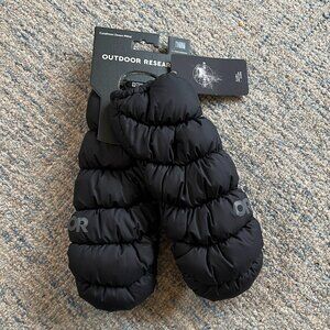 NWT New Outdoor Research Black Coldfront Down Mitts Size Large